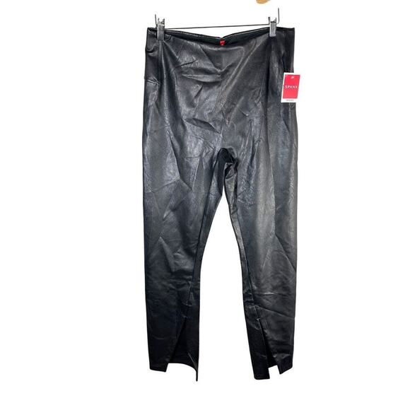 SPANX Faux Stretch Legging Front Split Hem Stretch Size XL Black Casual - Picture 1 of 14